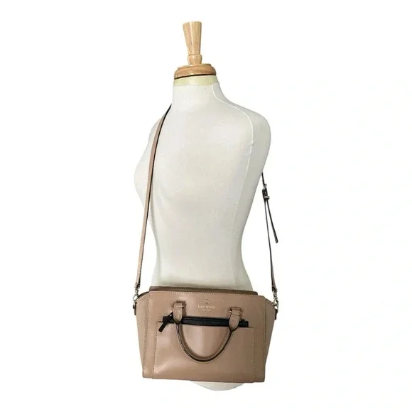 Kate Spade Mini Bernadine Hadley Satchel Tan Leather Handbag w/Crossbody Strap - Picture 9 of 10